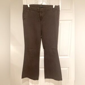 J Crew Brown cotton chinos, broken in hem. Size 12